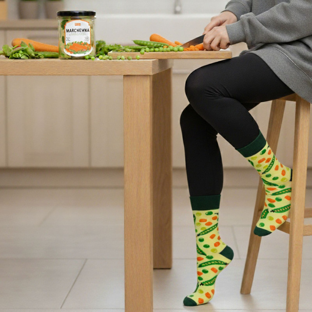 Carrot and Peas Socks in a Jar