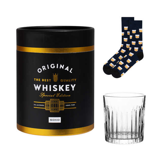 Gift Set Whiskey Socks in a Tube + Glass
