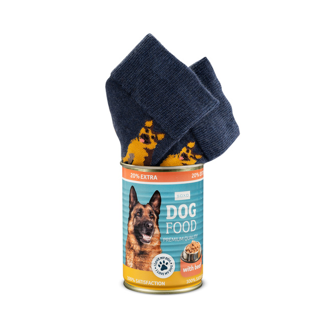 Colorful Men's | Women's SOXO German Shepherd Socks in a Can.