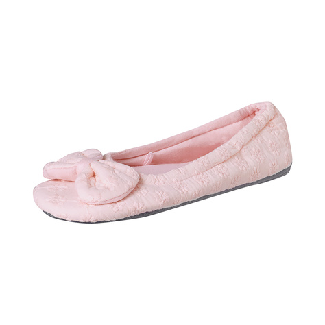 Pink SOXO women's ballerina slippers with a bow