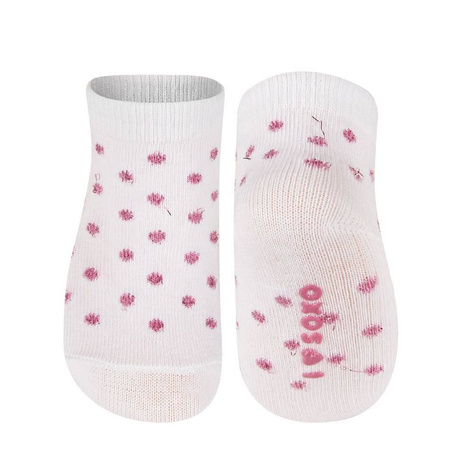 White SOXO baby socks with dots