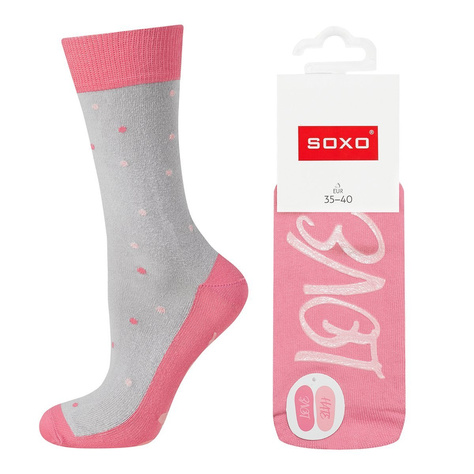 Colorful SOXO women's long socks with love inscriptions, made of cotton