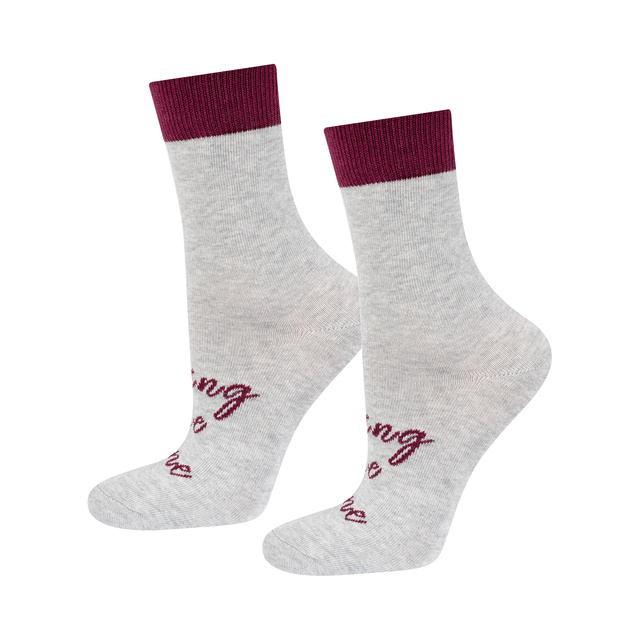 Set of 3x SOXO women's funny Red Wine socks in a gift tube 
