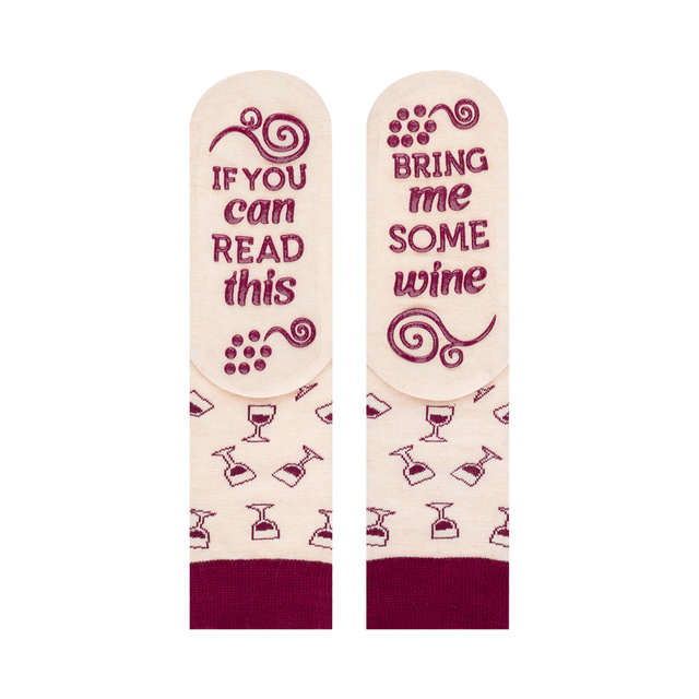 Women's SOXO GOOD STUFF socks with White Wine in a bottle