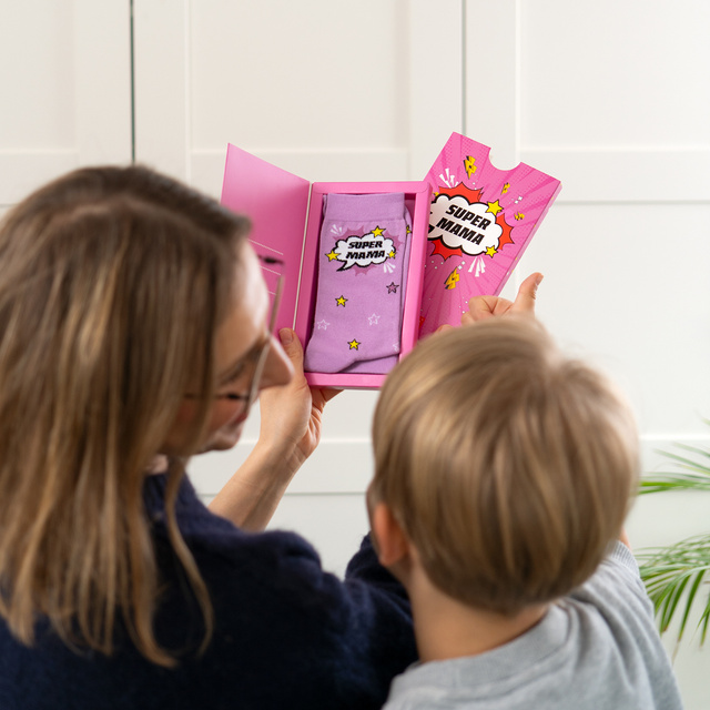 Super Mom Greeting Card Socks