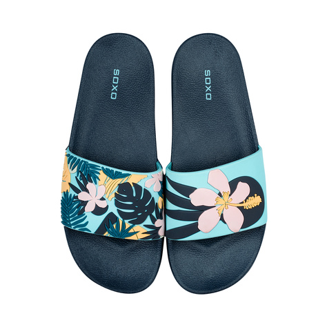 Comfort Women's and Men's Beach Flip-flops SOXO in flowers | Perfect for Beach Holidays and Swimming Pool | Rubber