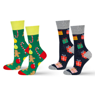 Set of 2x colorful SOXO GOOD STUFF men's cotton Christmas socks