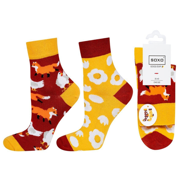 Set of 2x Colorful women's SOXO GOOD STUFF socks cotton