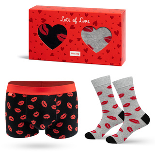 SOXO Boxers and Socks Set - Kiss