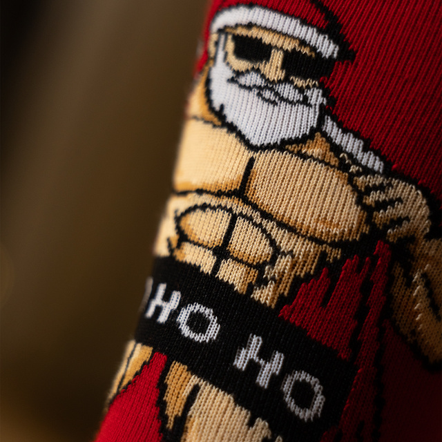 Naughty Bodybuilder Santa Socks