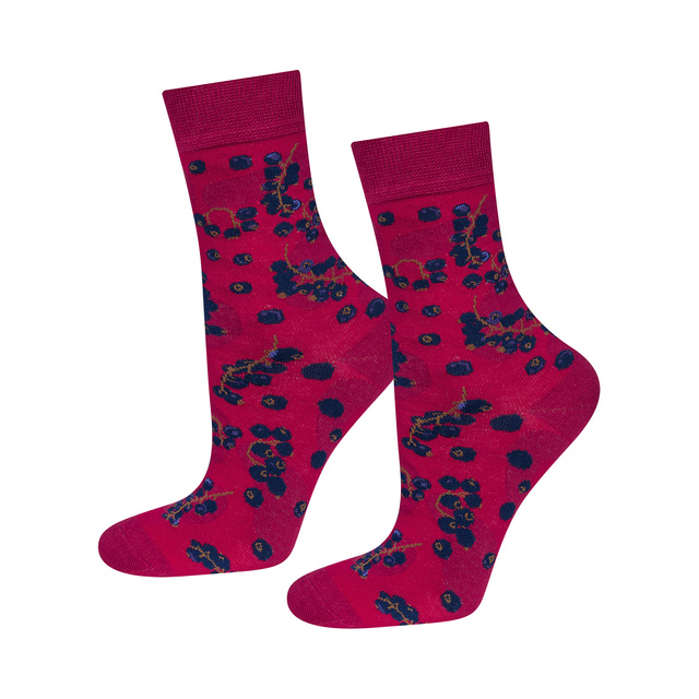 Women's SOXO GOOD STUFF socks with blackcurrant jam in a jar