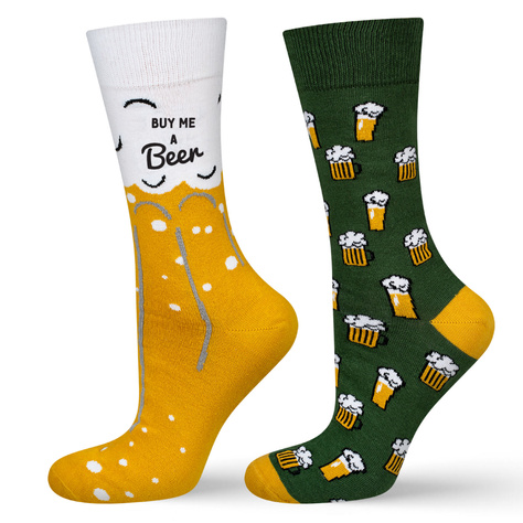 Men's colorful SOXO GOOD STUFF socks funny beer