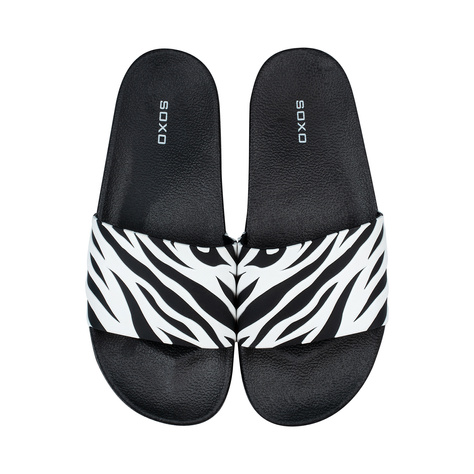 Comfort Women's and Men's Beach Flip-flops SOXO Zebra | Perfect for Beach Holidays and Swimming Pool | Rubber