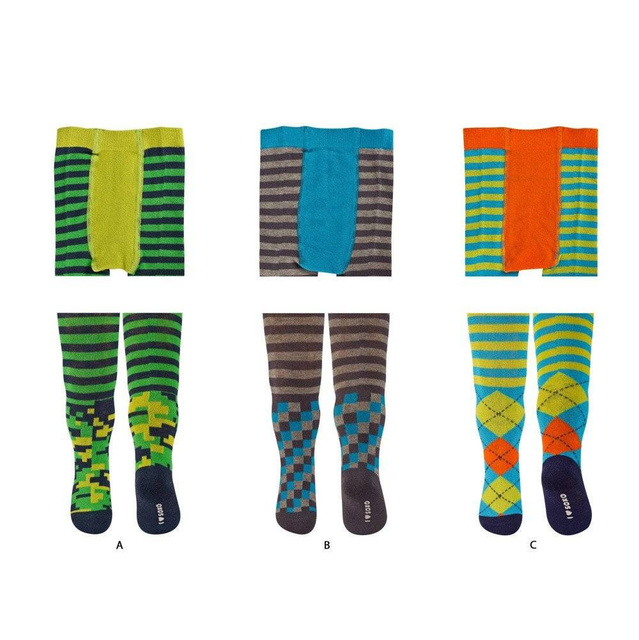 SOXO Infant tights with ABS - geometric patterns