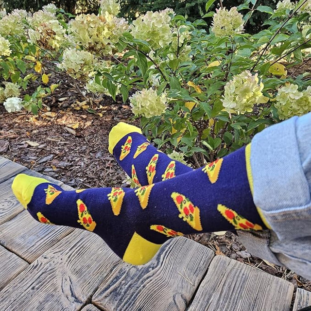 Men's and women's colorful SOXO pizza socks in a box | gift for a man | gift for woman