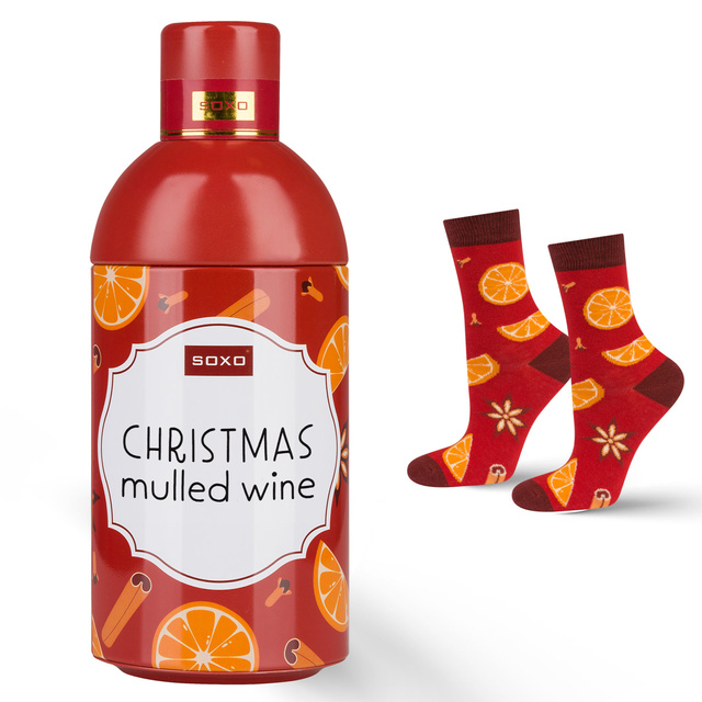 Women's coloured socks SOXO GOOD STUFF | Christmas mulled wine | gift for her