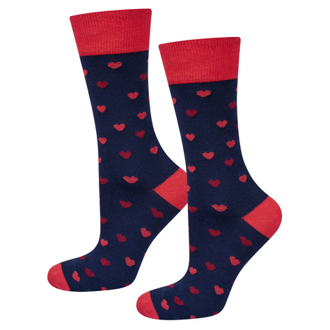 OUTLET Men's socks with red hearts