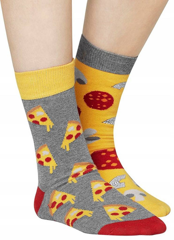 Set of 3x Colorful SOXO women's socks mismatched Pizza gift