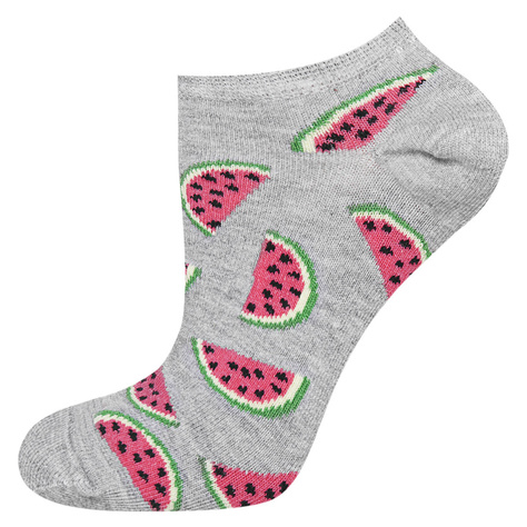 Set of 2x women's colorful SOXO ankle socks | colorful fruit patterns