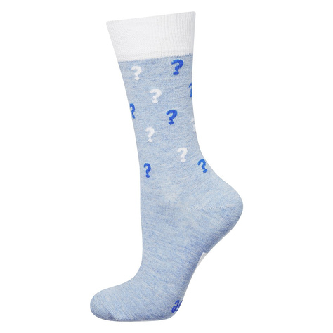 Blue long women's SOXO socks with funny Polish inscriptions cotton