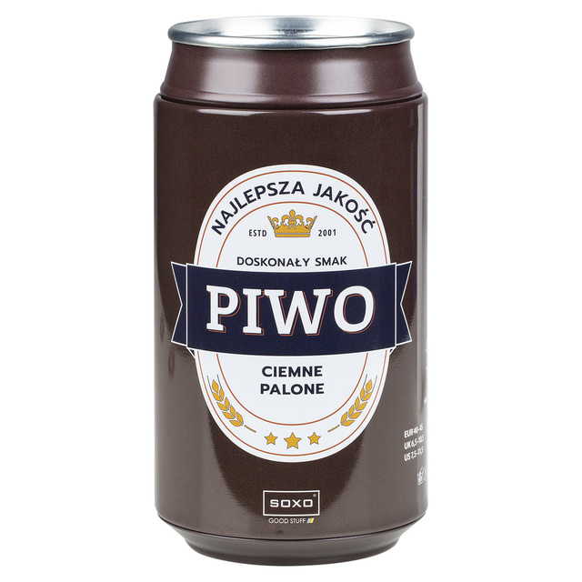 Set of 3x Colorful SOXO GOOD STUFF men's socks funny beer with polish inscriptions in a can for a gift