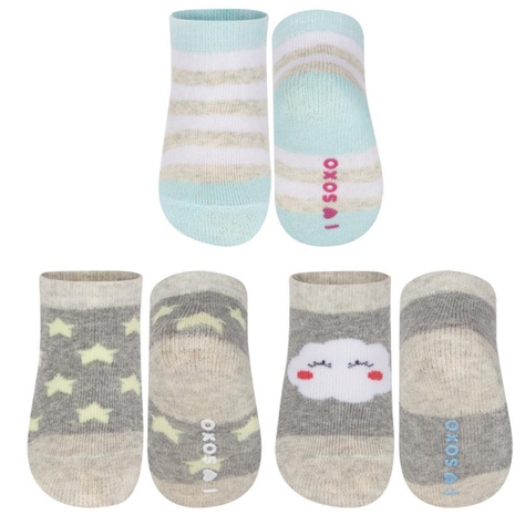 Set of 3x baby terry socks SOXO