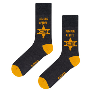 Men's colorful SOXO GOOD STUFF socks, cotton with Polish inscriptions