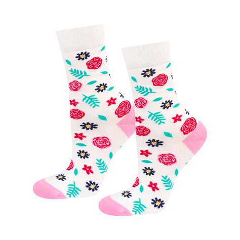 Colorful SOXO GOOD STUFF socks cotton, Grandma, perfect for a gift with Polish inscriptions