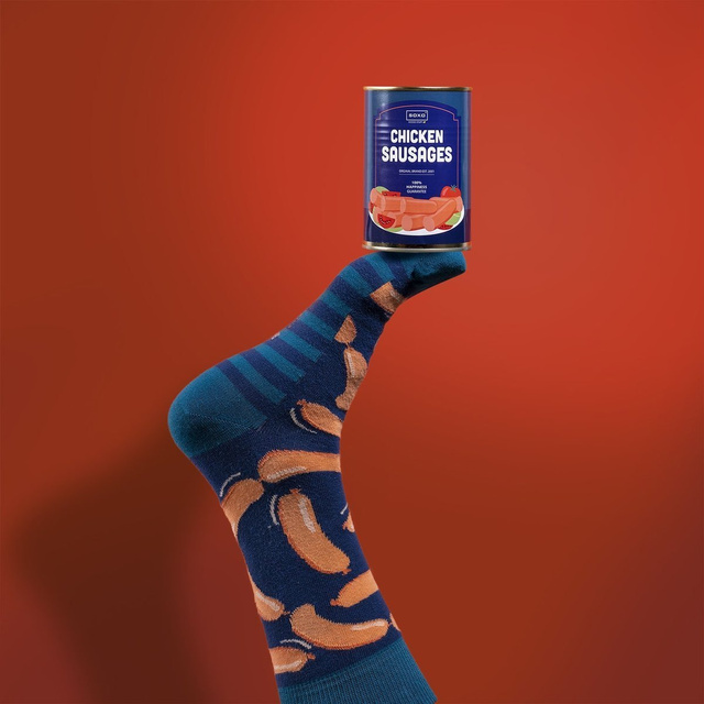 Chicken Sausages Socks in a Can