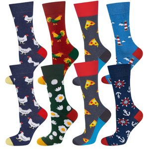 SOXO men's colorful socks hen | pizza | lantern | egg - 4 pairs