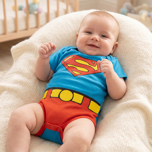 Set of 4x Warner Bros Superman baby bodysuits