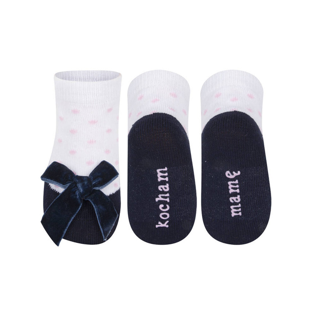 SOXO black baby socks ballerinas with an inscription