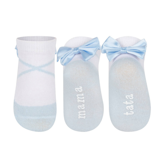 SOXO blue baby socks ballerinas with an inscription