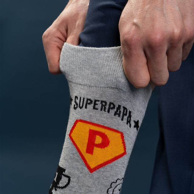 Zestaw Skarpetki Super Papa + Kubek + Brelok