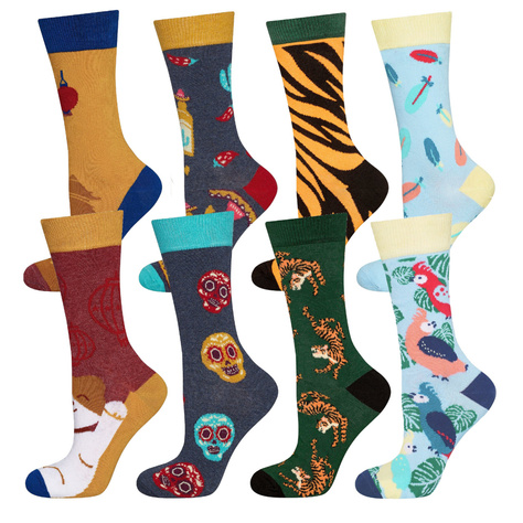 Set of 4x Colorful SOXO women's socks mismatched funny gift