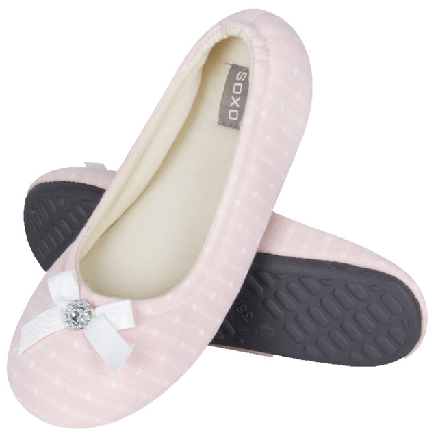 Women's SOXO ballerina slippers with diamond and hard sole
