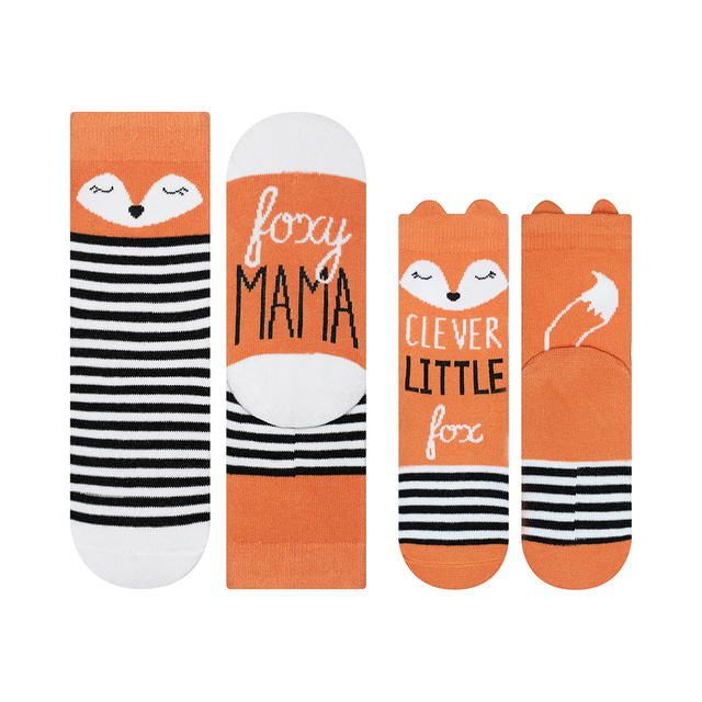 A set of SOXO socks for mother and child cotton fox