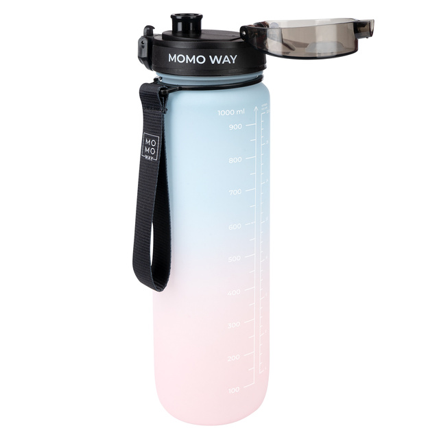 MOMO WAY Water bottle blue and pink | ideal for travel | BPA free | Tritan