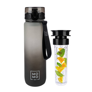 MOMO WAY Water bottle  gray-black | gift idea | BPA free | Tritan