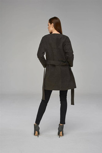 Coat with waist belt