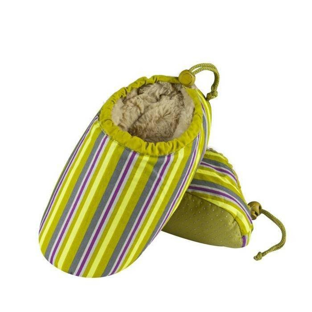 Green women's slippers SOXO warm soft with duck feathers