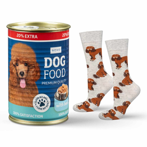 SOXO men's women's poodle socks in a can 