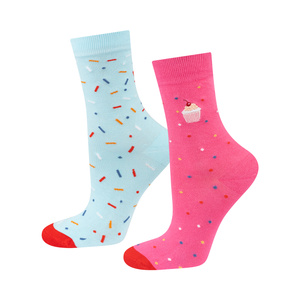 SOXO cupcake pink women's socks in a pack - 2 Pairs