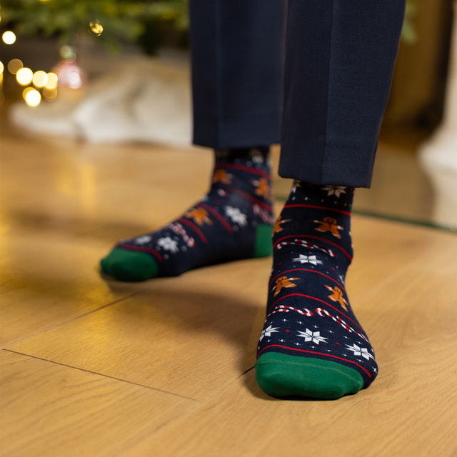 Gingerbread Socks in a Holiday Card