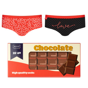 SOXO Fig Set Valentine's 2-pack and Chocolate Socks