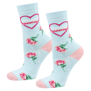 Colorful SOXO GOOD STUFF socks cotton, Grandma, perfect for a gift with Polish inscriptions