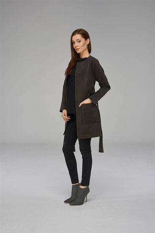 Coat with waist belt