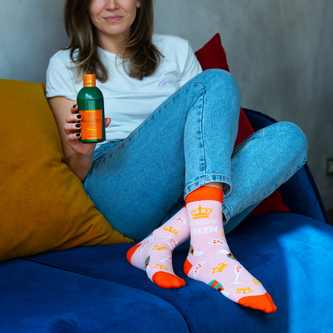 Women's SOXO GOOD STUFF socks with Prosecco  in a bottle