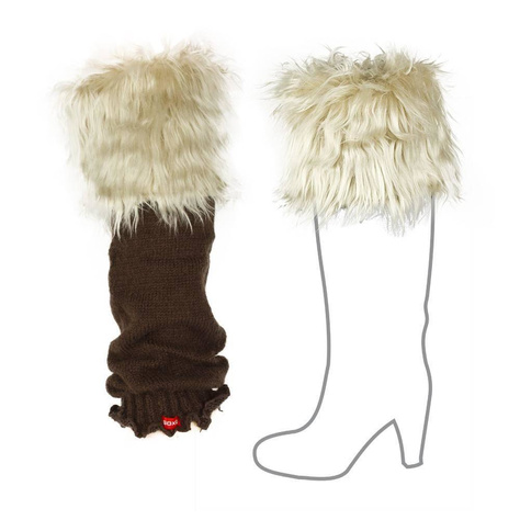 Women's SOXO furry legwarmers, long