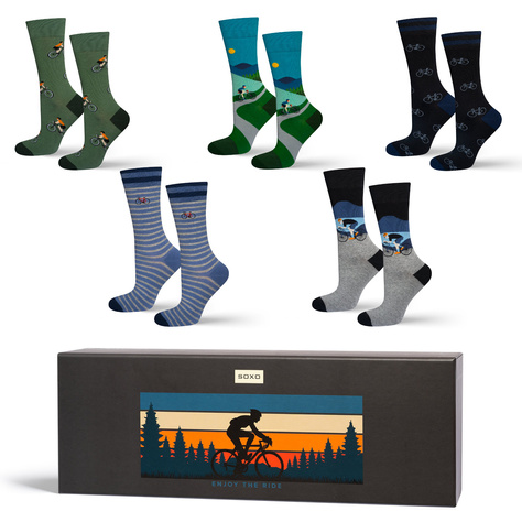 SOXO men's colorful cycling socks - 5 pairs 